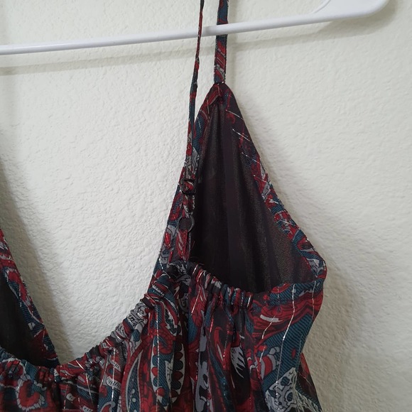 NWT Walter Baker Bronze Paisley Harvi Spaghetti Strap Top Women's Size Small - Picture 9 of 13